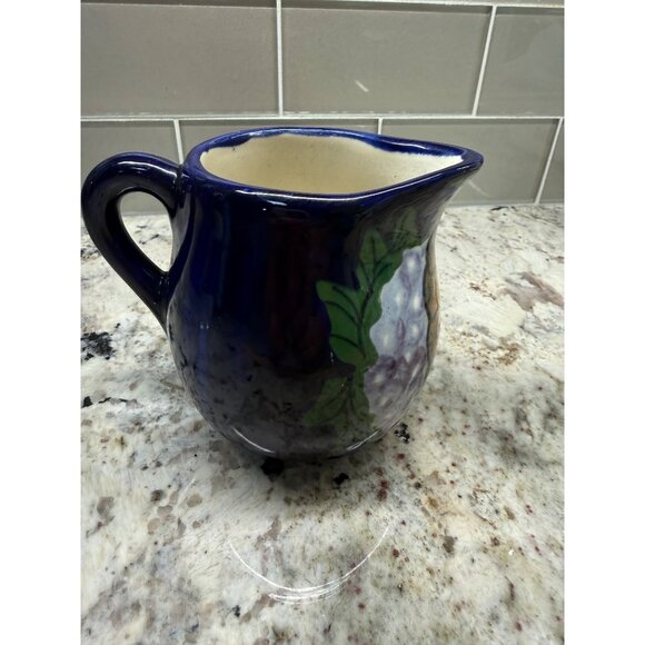 VTG Tonala Hand-Painted Mexican Ceramic Sm Pitcher pineapple Fruit Cottagecore - Picture 3 of 9